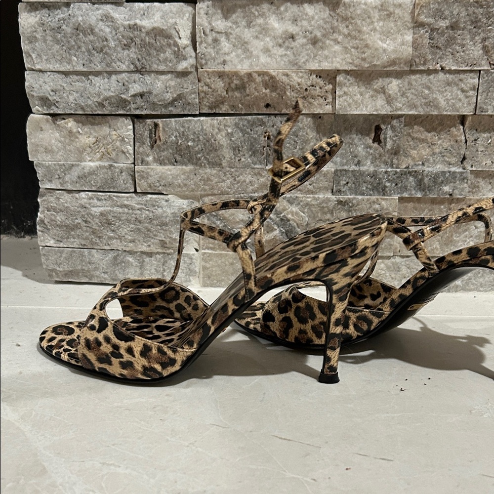 Dolce & Gabbana Animal Print Strappy Heels